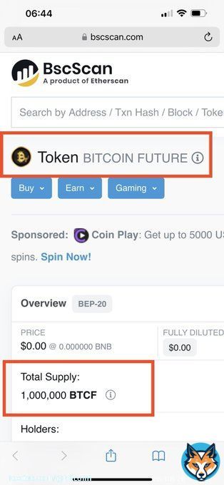 Announcement to the whole community, To increase brand awareness of Bitcoin Future (BTCF), we have added logo and media channels to Bscscan.  Bitcoin Future (BTCF) Officially Accredited on the Binance Network. #BitCoin #Bitcoinf #BitcoinFuture #BTCF #Crypto