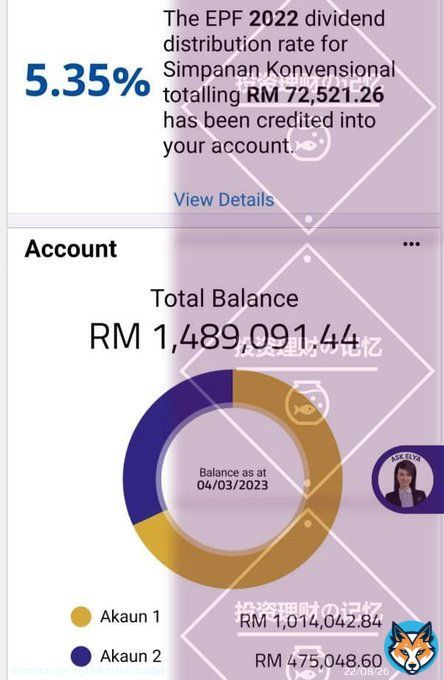 'I had almost all-in EPF in my life. Now I consider myself retired'.  Age: 51-54 EPF: RM1.49 Million Dividend: RM72521 in 2022 (RM6043/month)  This is an anonymous sharing on FB. This is what he did