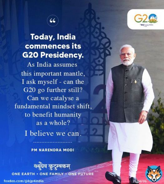 Today, India commences its G20 Presidency: PM @narendramodi   #G20India