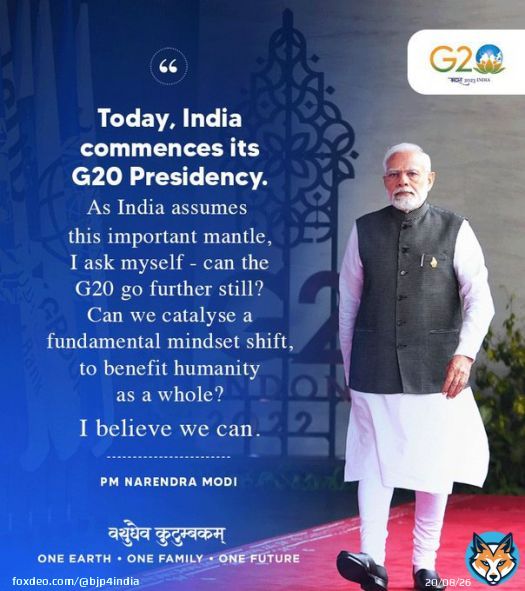 Today, India commences its G20 Presidency: PM @narendramodi   #G20India