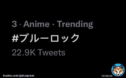&ldquo;BLUE LOCK&rdquo; anime is 3rd on the trending page in Japan  #ブルーロック
