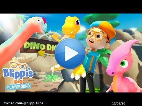 Blippi Digs for Dinos in Roblox! Dinosaur T-Rex Gaming Videos for Kids