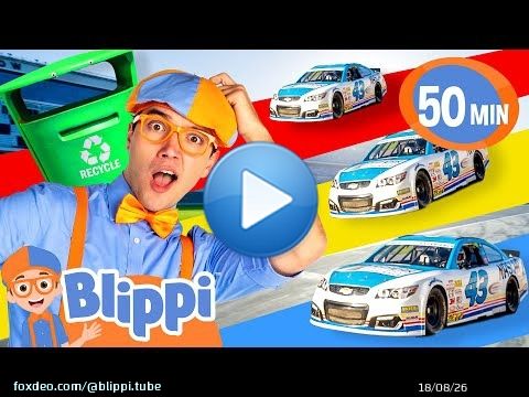 Blippi's NASCAR Recycling Challenge! Educational Car Videos for Kids