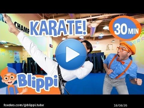 Blippi Masters a Front Kick in Taekwondo! Educational Videos for Kids