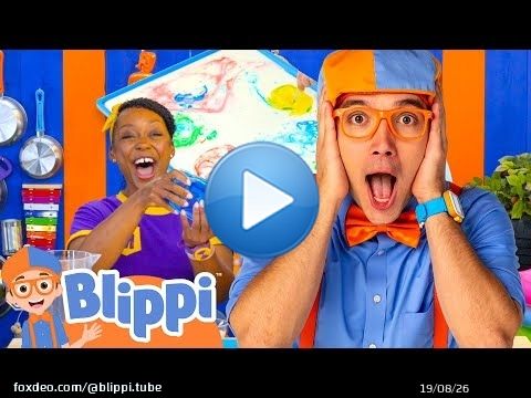 Learn Colors with Milk Experiments! | Color Mixing Fun | Blippi's Playdate | Videos for Kids