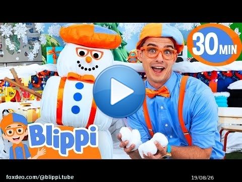 Blippi Plays the Matching Snowman Game!\u26c4| Blippi's Playdate | Educational Videos for Kids