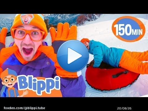 Blippi Plays in the Snow - Sliding Down the Mountain - Blippi | Educational Videos for Kids
