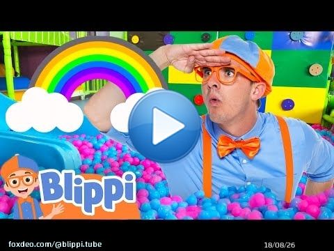 Indoor Playground Adventures with Rainbow Slime Games! - Blippi | Educational Videos for Kids