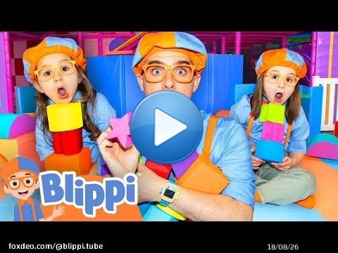 Blippi Plays Floor is Lava at the Indoor Playground! Can Layla and Myka Find All the Shapes? \ud83d\udd25\ud83d\udfe6