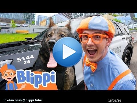 Blippi Meets Police Heroes & Their K9 Dog! \ud83d\ude93\ud83d\udc36 | Educational Kids Video