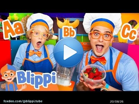 Blippi Plays the ABC Unboxing Game with Jude! \ud83d\udce6\ud83d\udd20\ud83c\udf4c | Smoothie & Learning Fun