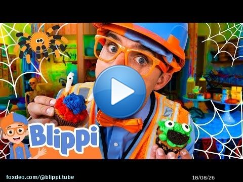 Can Blippi Make MONSTER Cupcakes \ud83e\uddc1\ud83d\udc79 and Spooky Halloween Snacks?!