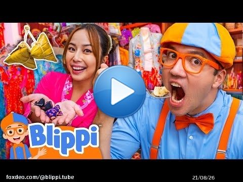 Blippi Plays Games and Makes Yummy Rice Dumplings in Singapore ! \ud83e\udd5f