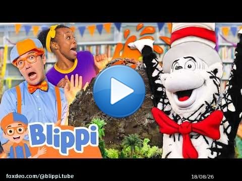 The Cat in the Hat Helps Blippi Make a Volcano Erupt \ud83c\udf0b
