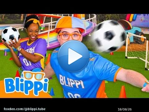 Blippi vs Meekah \u26bd Trick Shot Soccer Challenge!