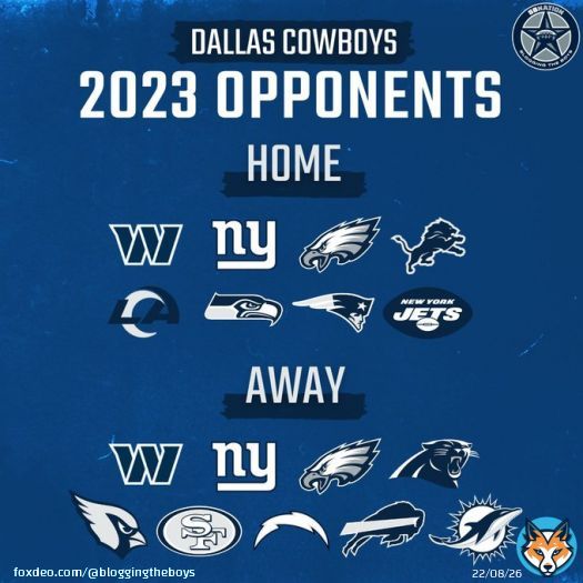 The 2023 Dallas Cowboys opponents have been set.