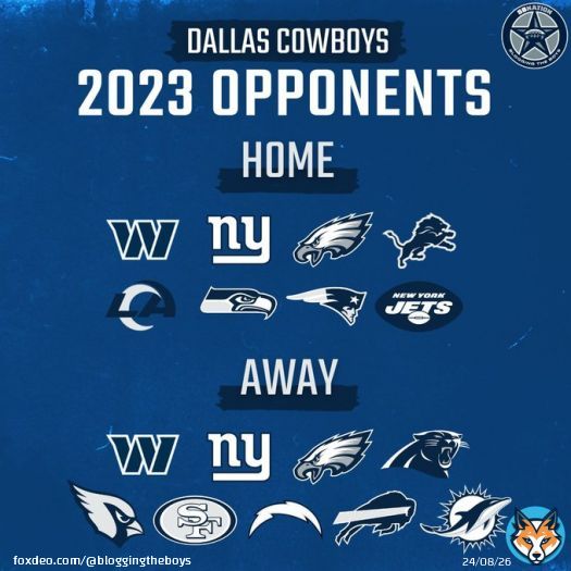 The 2023 Dallas Cowboys opponents have been set.