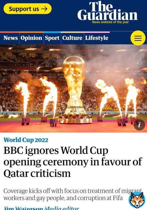 The BBC has never boycotted a World Cup opening event until now, when it was hosted by the first Muslim Arab nation.  Shameful display by the British state mouthpiece.  Qatar should consider giving BBC the boot.   #FIFAWorldCup #BBC #Qatar2022