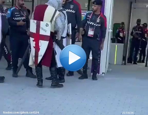 Qatari authorities have started banning England fans from wearing crusader costumes in stadiums.  The attire, complete with swords and crosses, are offensive due to crusader history of rape, slaughter and occupation of Arab lands.  #Qatar #Eng #FIFAWorldCup