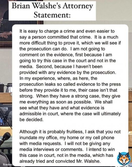 Brian Walshe&rsquo;s Attorney Statement:  #AnaWalshe #BrianWalshe