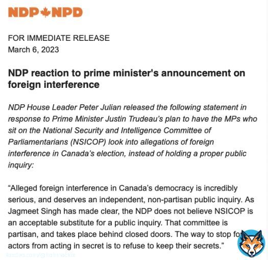 Turns out, @MPJulian doesn't like Trudeau's idea to use a closed-door committee. Even with an NDP member involved. #cdnpoli #ufwd #ccp