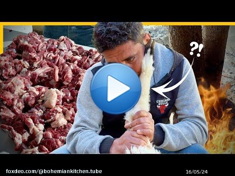 Nourriture rare de village de montagne en tunisie \ud83c\uddf9\ud83c\uddf3 tonnes de brochettes d'agneau rôties à Toujane