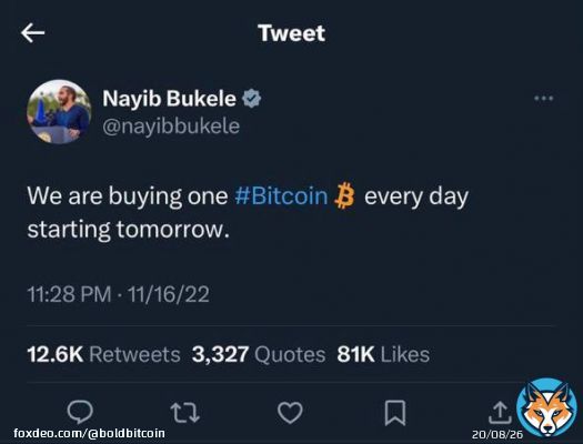 Is El Salvador  still buying one #Bitcoin per day?