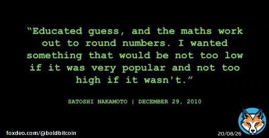 Satoshi Nakamoto on the 21 million #Bitcoin&nbsp;limit.