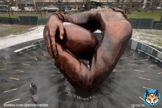 'The Embrace,' a memorial honoring Martin Luther King Jr. and Coretta Scott King, is being unveiled today in Boston, where the couple met and studied in the 1950s.