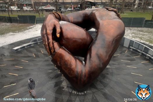 'The Embrace,' a memorial honoring Martin Luther King Jr. and Coretta Scott King, is being unveiled today in Boston, where the couple met and studied in the 1950s.