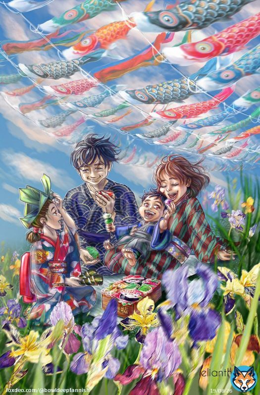 As it's May 5th today here... a little #YuriOnIce #fanart of the Katsuki family celebrating their Children's Day ( and relatedly Iris Day ) :) #こどもの日 #ユーリonICE #ThrowbackThursday #Tbt #YOI
