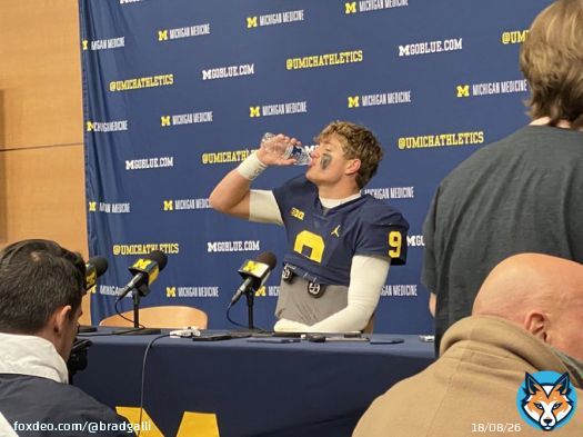 JJ McCarthy walked into the press conference and asked reporters, &ldquo;What a game, huh? Whew.&rdquo;