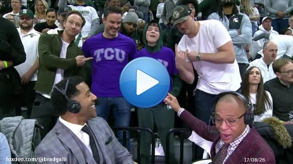 Michigan State fans wore TCU shirts to the basketball game against Michigan