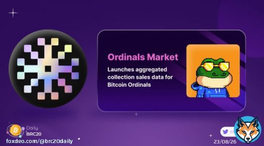 BREAKING NEWS    @OrdinalsMarket_ launches aggregated collection sale data for @Bitcoin Ordinals:   Cross-marketplace sales and listing data  Address sales/transfer history  #BRC20 #Ordinals #BRC20Daily #Bitcoin