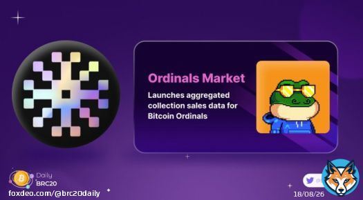 BREAKING NEWS    @OrdinalsMarket_ launches aggregated collection sale data for @Bitcoin Ordinals:   Cross-marketplace sales and listing data  Address sales/transfer history  #BRC20 #Ordinals #BRC20Daily #Bitcoin