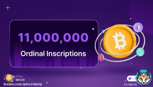 Bitcoin Ordinals just hit 11,000,000 inscriptions!    BULLISH   #BRC20 #Ordinal #BRC20Daily