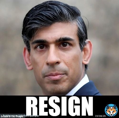 RESIGN Sunak  Sunak BREACHED code in failing to declare his family&rsquo;s finances  Allows Father-in-Law govt contract Allows Infosys to continue trade with Russia A green card while Chancellor Has interest in Moderna Wife&rsquo;s Non-Dom status Furloughing Wife's business