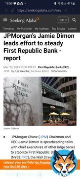 #UBS Trying to Save $CS and Now #JPMorgan Trying to Save #FRC but why?   As soon as the smaller Banks have to Cover  Shorts on #AMC and $APE the Big Boys will have NO CHOICE and they ALL go Down   Grab your #AMCPerfectlyPopcorn and Watch them ALL BUR