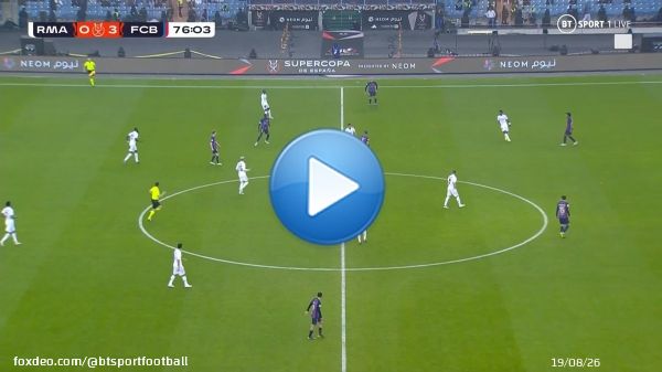 XaviBall   Three goals up, Barcelona showcase their ability in possession... Knocking the ball about with ease!  #ElCl&aacute;sico | #SuperSupercopa