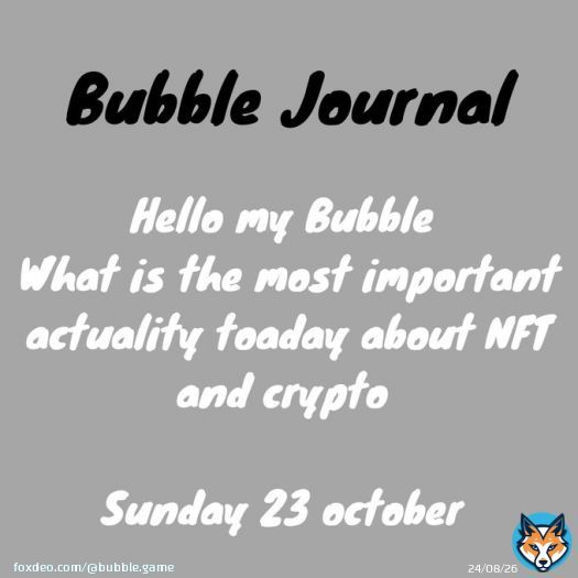 Quelles sont les grosses actualit&eacute;s d'aujourd'hui avec les #crypto et les  #NFTs ? #NFTCommunity #NFTGiveaways #nftnews #nftjournal #NFTCollection #NFTProjects #NFTartists #nftphotography #NFTsales #NFTFam #NFTalpha