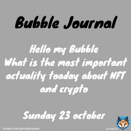 Quelles sont les grosses actualit&eacute;s d'aujourd'hui avec les #crypto et les  #NFTs ? #NFTCommunity #NFTGiveaways #nftnews #nftjournal #NFTCollection #NFTProjects #NFTartists #nftphotography #NFTsales #NFTFam #NFTalpha
