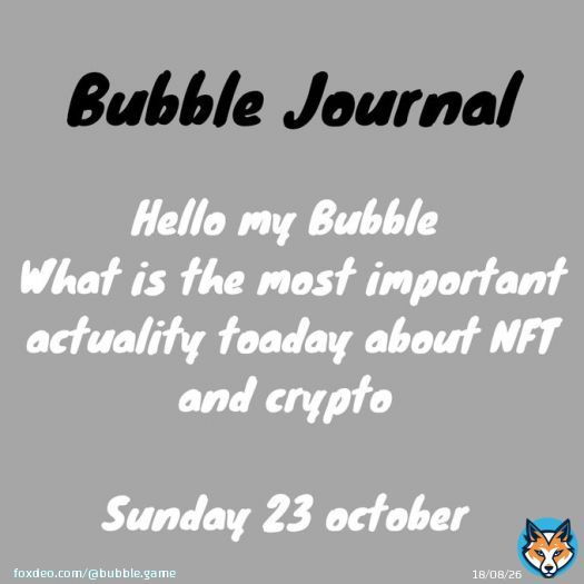 Quelles sont les grosses actualit&eacute;s d'aujourd'hui avec les #crypto et les  #NFTs ? #NFTCommunity #NFTGiveaways #nftnews #nftjournal #NFTCollection #NFTProjects #NFTartists #nftphotography #NFTsales #NFTFam #NFTalpha