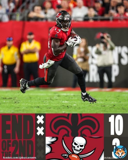 At halftime.  #NOvsTB | #GoBucs