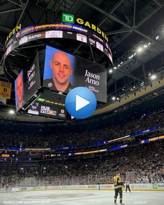 We continue to send our thoughts and prayers to the friends and family of Jason Arno, and the Buffalo Fire Department.  From all of Buffalo, thank you for honoring him tonight, @NHLBruins.