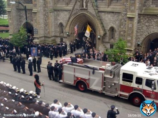 I can&rsquo;t stop thinking about todays fire and the tragic loss of a member of BFD. In 2009 we tragically lost two firefighters and these are scenes from their funeral. I took these pictures from my office. This is what we&rsquo;ll see again, unfortunately. #BuffaloFire