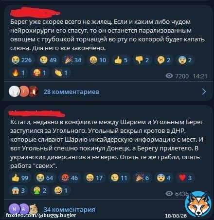 Мангушев, он же террорист по кличке 'Берег' приплыл к своему берегу, теперь даже если он выживет, то будет жить с двумя трубками, одна во рту, другая в жопе. Говорят, его свои же грохнули. помогли ВСУ сэкономить пулю.