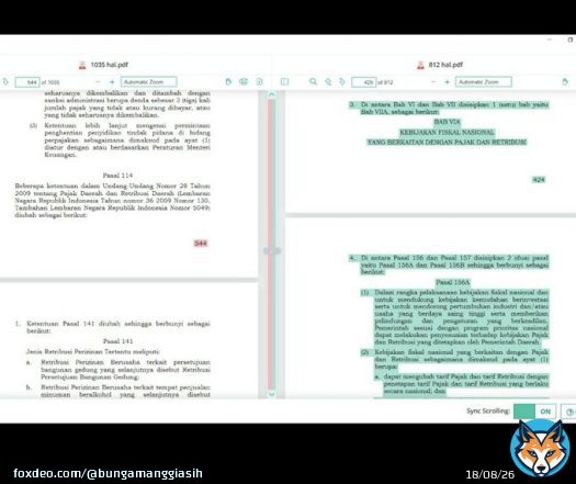 Dalam Omnibus Law edisi 812, ada sisipan pasal panjang dalam revisi UU Pajak Daerah & Retribusi Daerah.  Teks highlight hijau = teks baru. File pdf dibandingkan melalui software Draftable.  #MosiTidakPercaya #CabutOmnibusLaw #tolakomnisbuslaw #JEGALSAMPAIBATAL