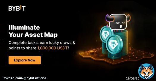 Growing your assets?  We're here to help with 1,000,000 USDT Prize Pool!  Complete tasks, earn lucky draw entries, and rack up points!  Sign Up & Explore Now!Your path to 1,000,000 USDT in Assets!From bybit.com