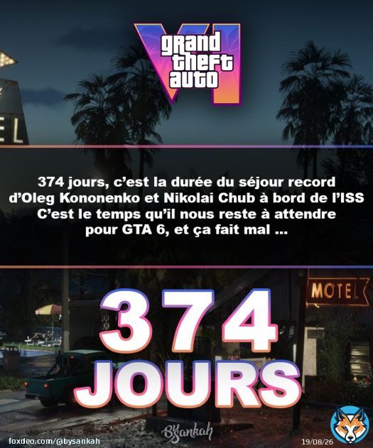 Encore 374 jours d’attente pour GTA 6 !  #gta6 #GTAVI #gaming