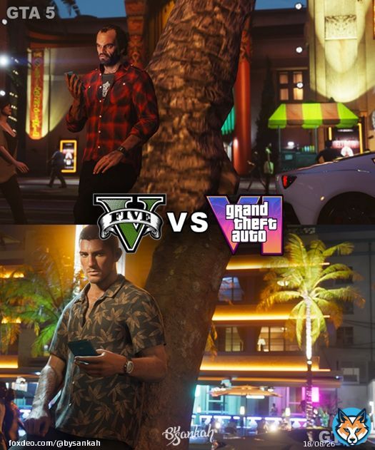 GTA 5 vs GTA 6 GRAPHICS COMPARISON !  GTA6.2026 ! #gta6 #GTAVI #gaming